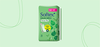 Softex Daun Sirih Pantyliner Green Tea Longer and Wider 30 pads